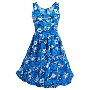 Disney Mickey Mouse and Friends blue Aloha Dress. Size M